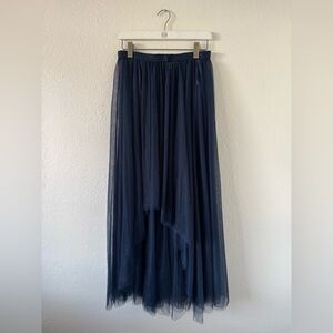 Monique Lhuillier Navy Blue Skirt